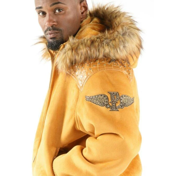 PELLE PELLE YELLOW HOODIE WOOL JACKET view 2