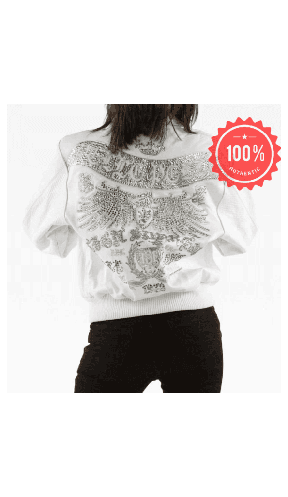 Pelle Pelle White Studded Leather Jacket For Women