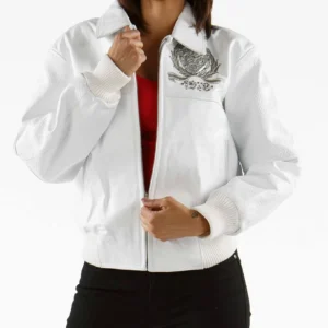 Pelle Pelle White Studded Jacket