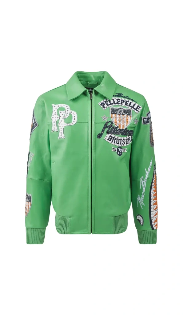 Pelle Pelle Green American Bruiser Leather Jacket
