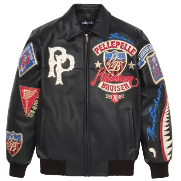 Authentic Pelle Pelle American Bruiser Black Leather Jacket view 5