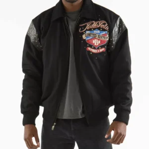Bold Pelle Pelle Black Blue wool Red White True Jacket view 2