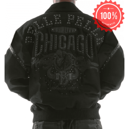 Pelle Pelle Black Chicago City Tribute Jacket