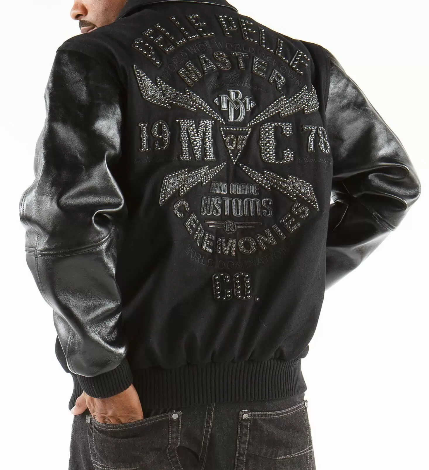 Bold Pelle Pelle Black Master Varsity Jacket