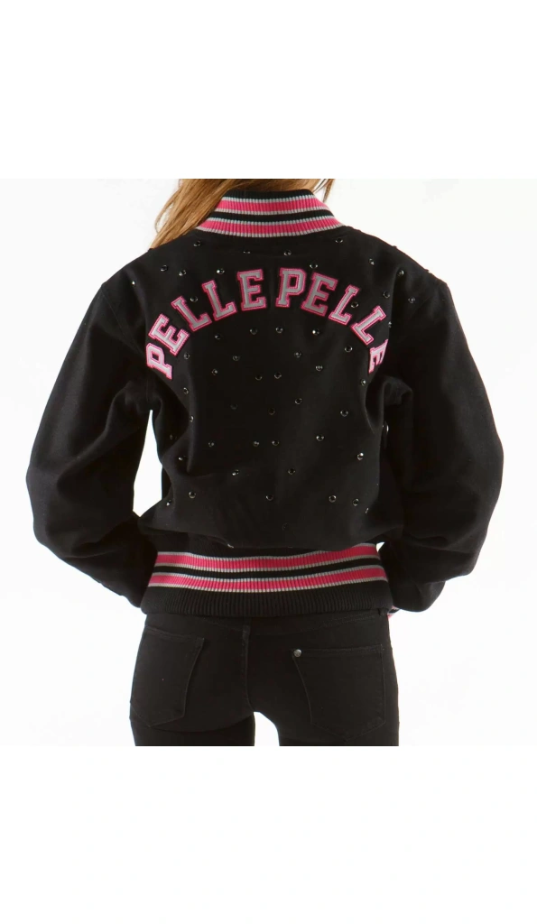 Black 1978 Pelle Pelle Varsity Jacket