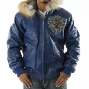 Exclusive Pelle Pelle Blue Crest Hood Jacket view 1