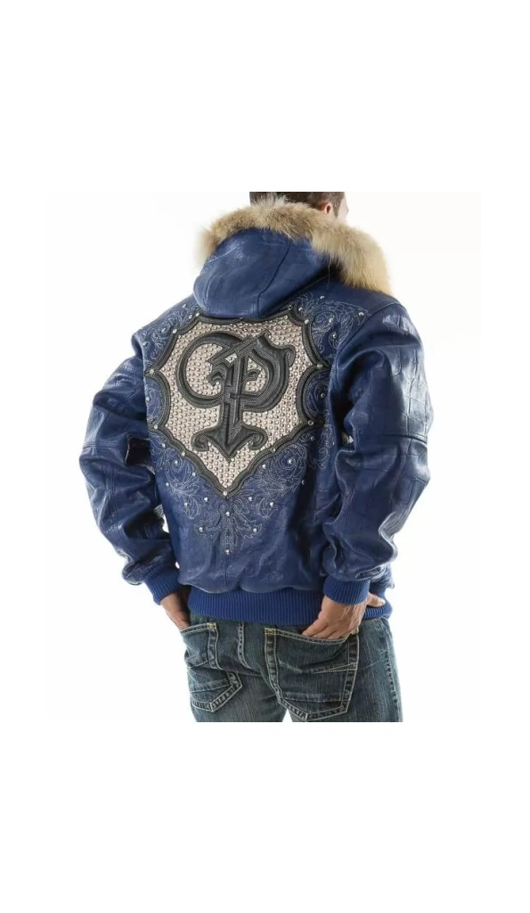 Pelle Pelle Blue Crest Fur Hood Jacket