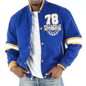 Bold Pelle Pelle Blue Superior Wool Jacket