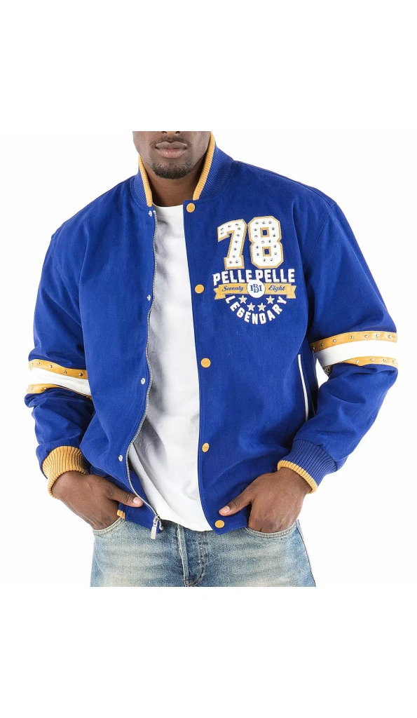Bold Pelle Pelle Blue Superior Wool Jacket