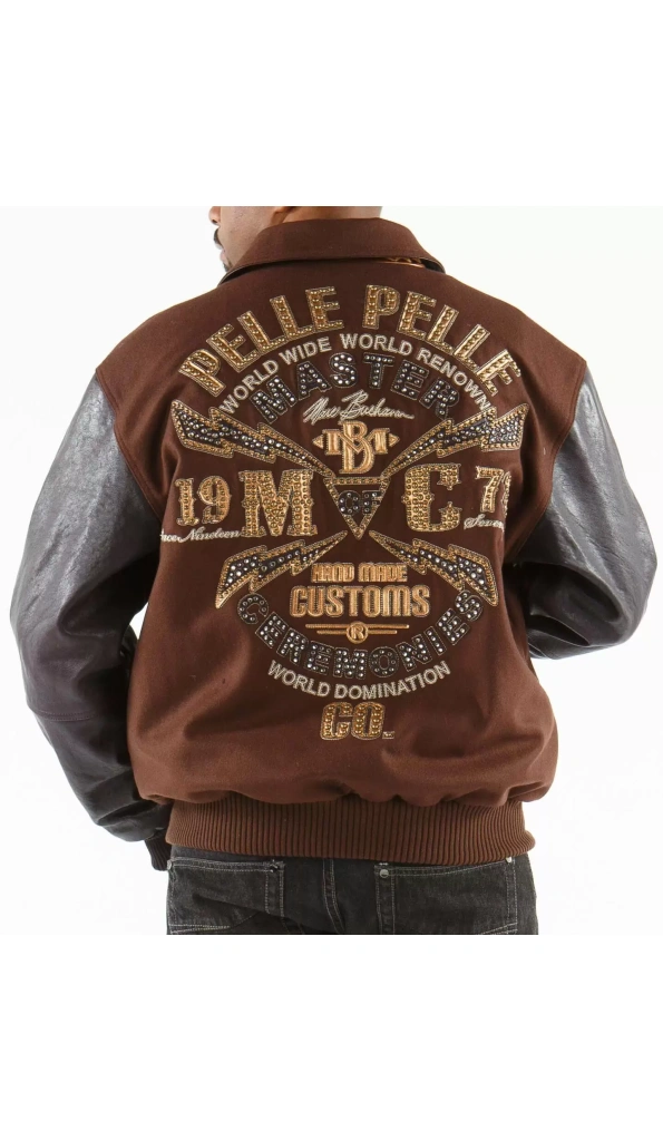 Bold Pelle Pelle Brown Master Varsity Jacket