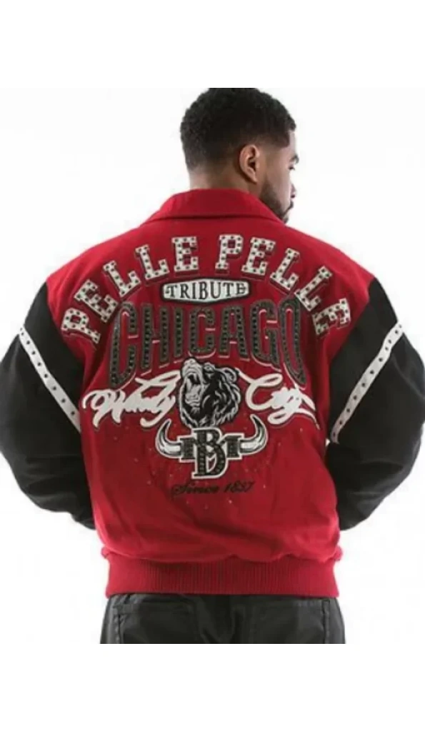 Pelle Pelle Chicago Bull Maroon Varsity Jacket