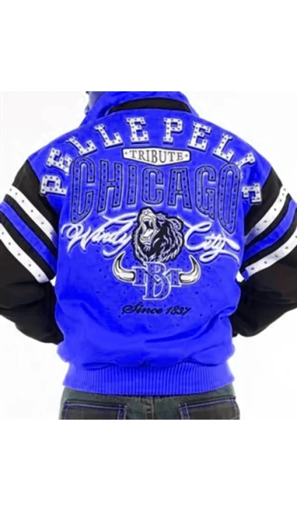 Exclusive Pelle Pelle Chicago Tribute Blue Varsity Jacket