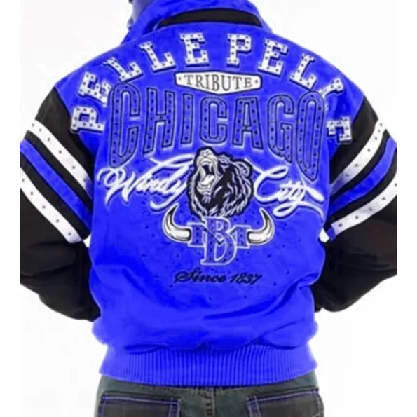 Exclusive Pelle Pelle Chicago Tribute Blue Varsity Jacket