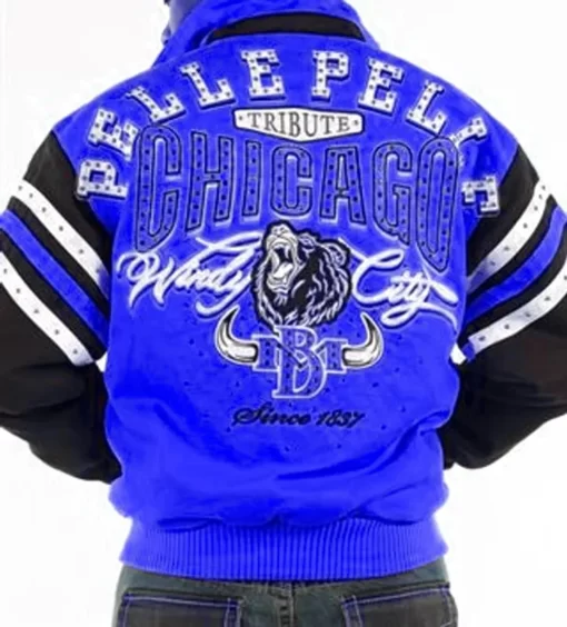 Exclusive Pelle Pelle Chicago Tribute Blue Varsity Jacket