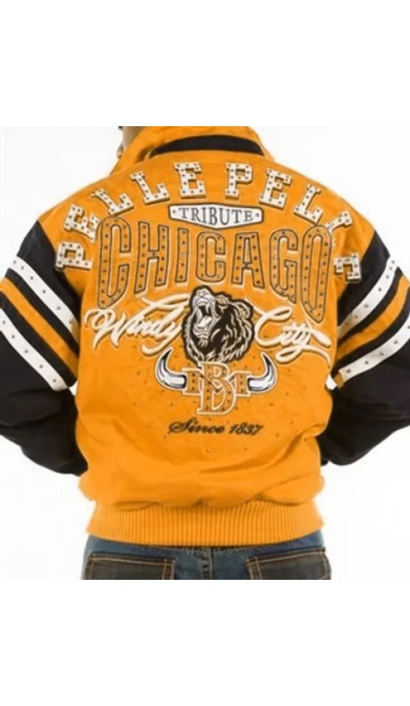 Bold Pelle Pelle Chicago Tribute Mustard Varsity Jacket