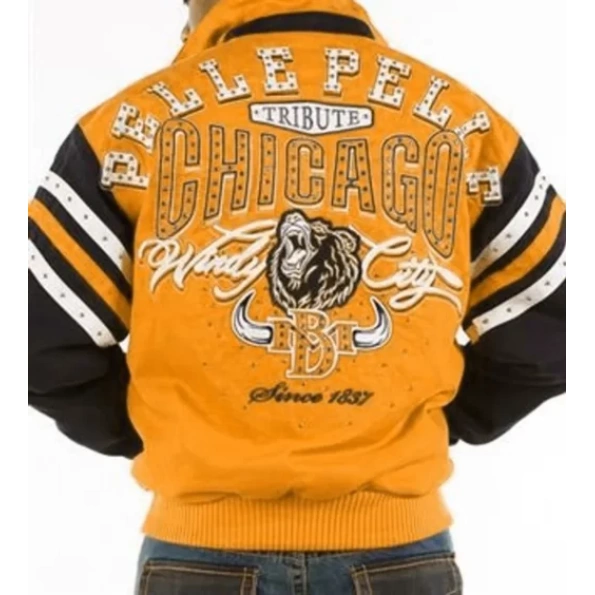 Bold Pelle Pelle Chicago Tribute Mustard Varsity Jacket