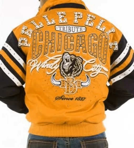 Bold Pelle Pelle Chicago Tribute Mustard Varsity Jacket