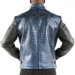 Pelle Pelle China Collar Biker Blue Jacket