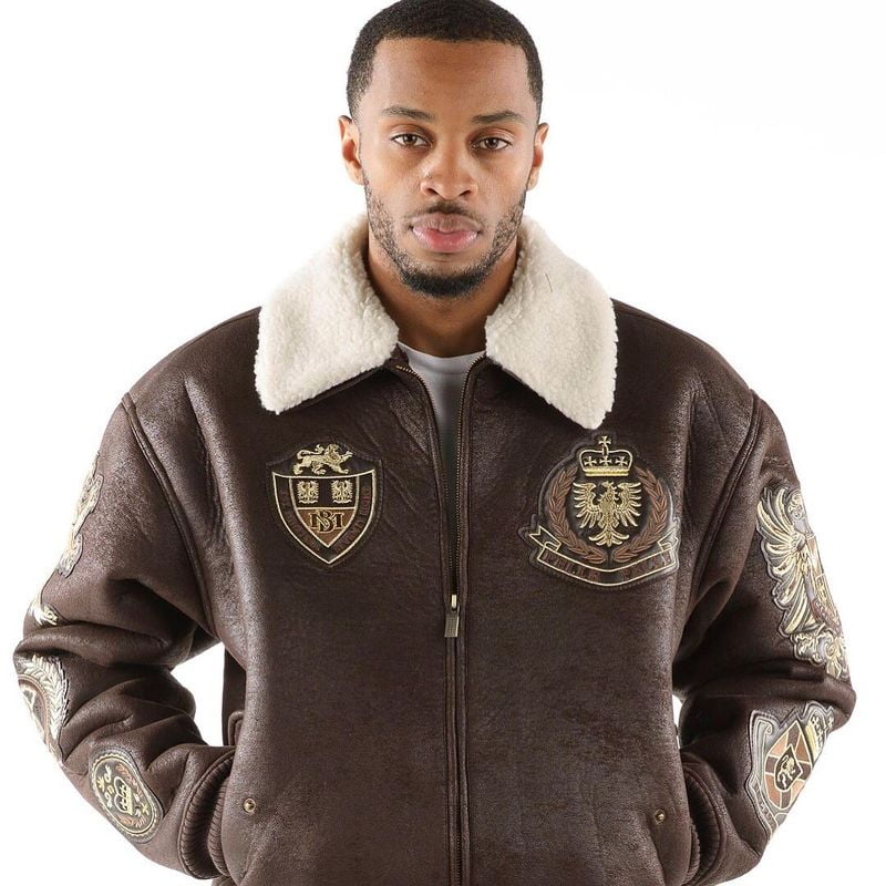 Best Pelle Pelle Coat Of Arms Fur Collar Jacket