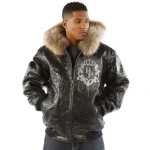 Pelle Pelle Black Crest Fur Hood Jacket