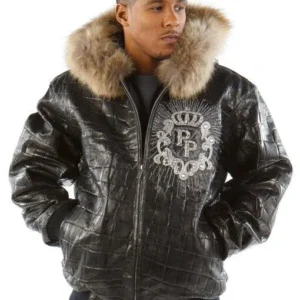 Pelle Pelle Black Crest Fur Hood Jacket | Leather Jacket