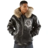 Pelle Pelle Men Black Crest Leather Jacket