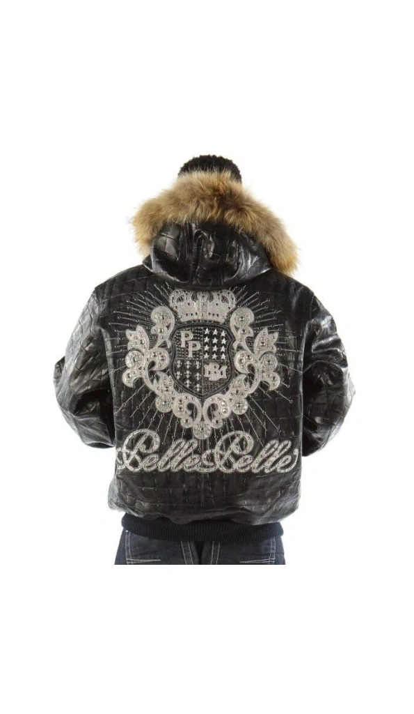 Pelle Pelle Black MB Crest Fur Hood Jacket | Men Jacket