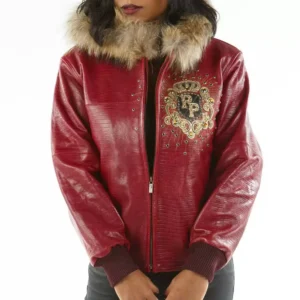 Bold Pelle Pelle Crest Red Fur Hood Jacket view 2