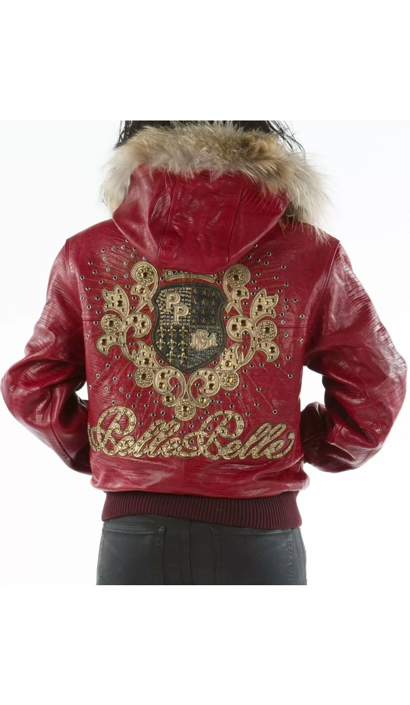 Bold Pelle Pelle Crest Red Fur Hood Jacket