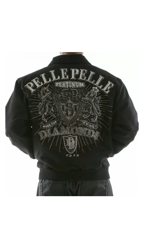 Pelle Pelle Diamonds Black Wool Jacket