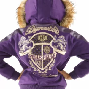 Pelle Pelle Dynasty Purple Fur | Hood Wool Leather Jacket view 2