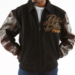 Pelle Pelle Brown Wool Leather Jacket view 1