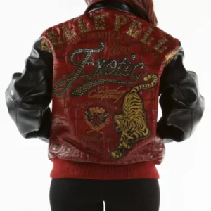 Super Red Black Pelle Pelle Leather Jacket view 2