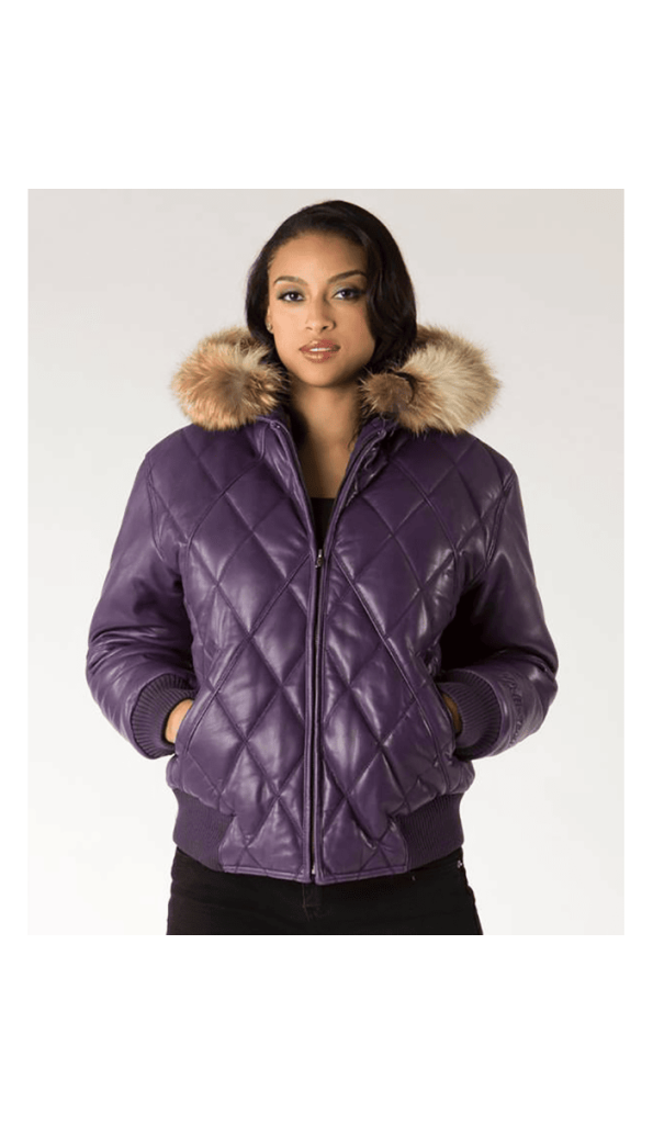 Pelle Pelle Quilted Purple Leather Jacket