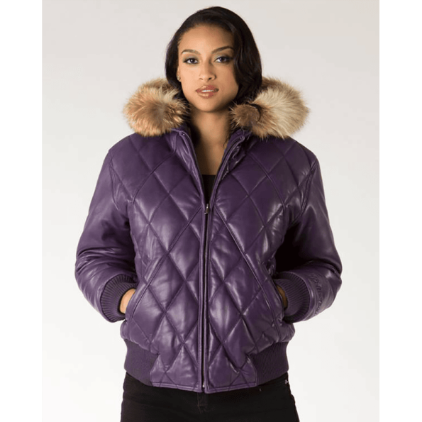 Pelle Pelle Quilted Purple Leather Jacket