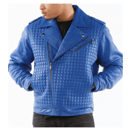 Pelle Pelle Blue Houndstooth Quilted Jacket