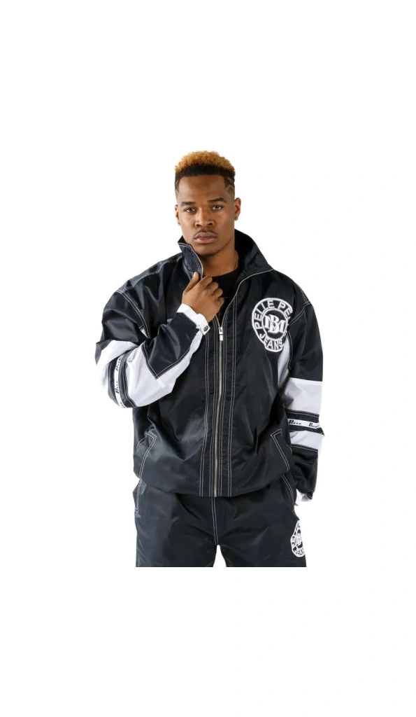 Pelle Pelle Men MB Jeans Nylon Tracksuit | Black Tracksuit
