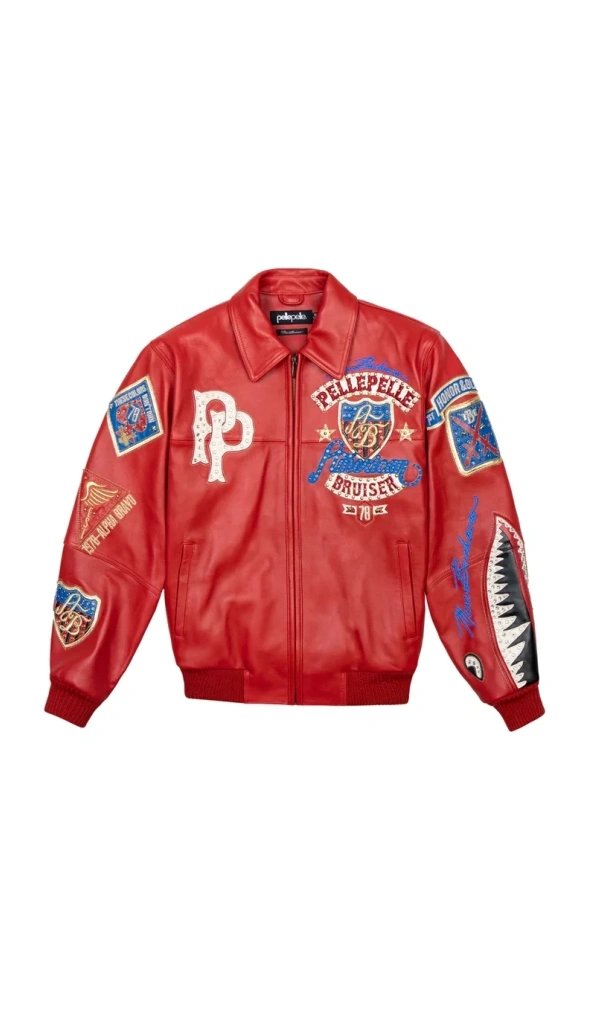 Authentic Pelle Pelle American Bruiser Red Leather Jacket