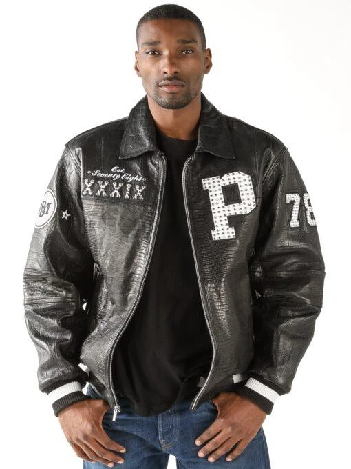 Pelle Pelle Black MB Varsity Leather Jacket | Men Jacket