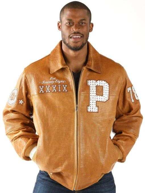 Pelle Pelle Brown MB Varsity Leather Jacket | Men Jacket