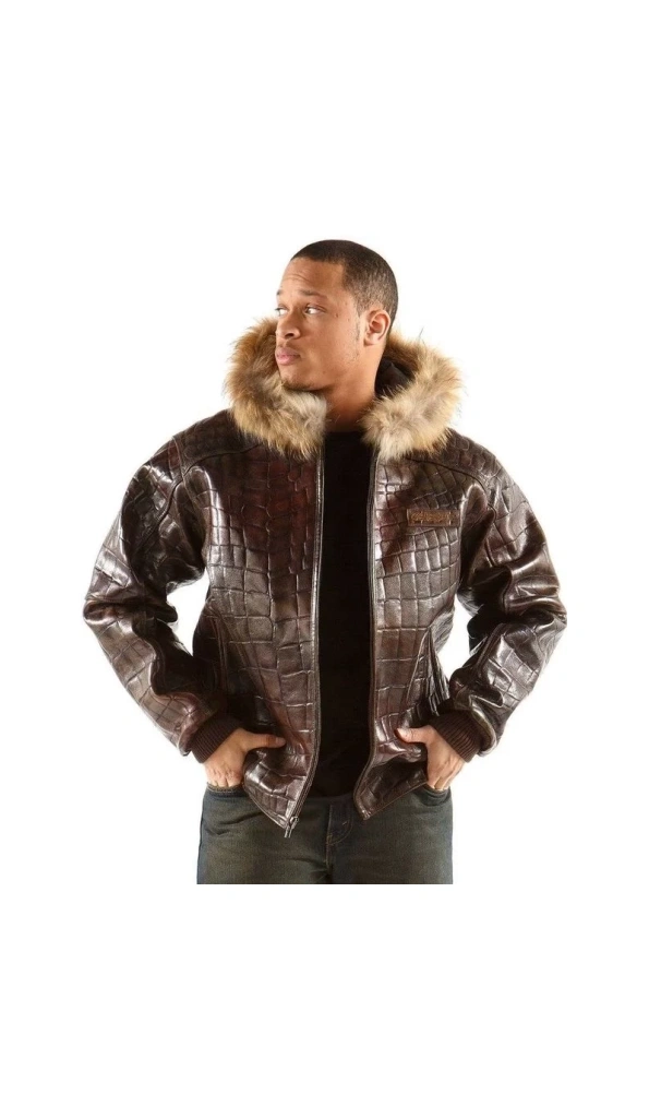 Pelle Pelle Crocodile Skin Brown Jacket