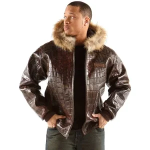 BROWN PELLE PELLE CROCODILE JACKET view 1