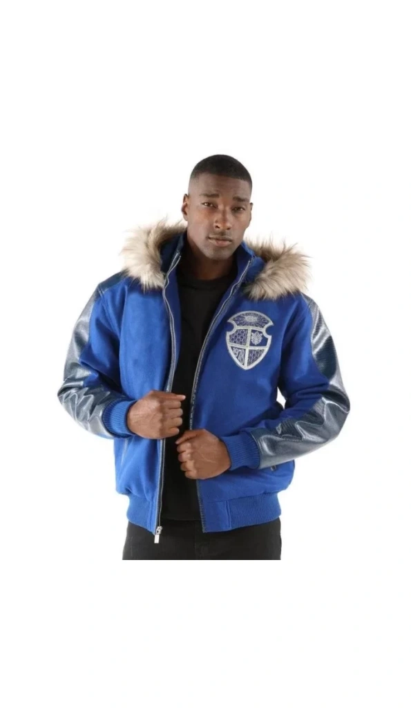 PELLE PELLE FUR BLUE LEATHER JACKET