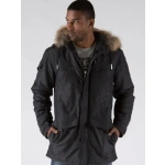 Pelle Pelle Black Fur Hooded Polyester Jacket