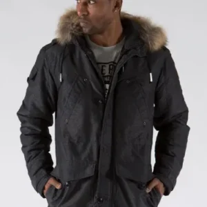 Pelle Pelle Black Fur Hooded Polyester Jacket view 1