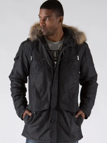 Pelle Pelle Black Fur Hooded Polyester Jacket