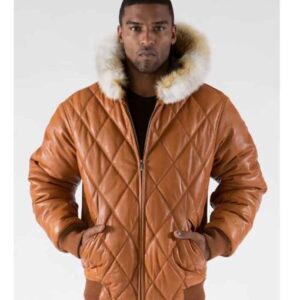 Pelle Pelle Brown Quilted Fur Hood Jacket