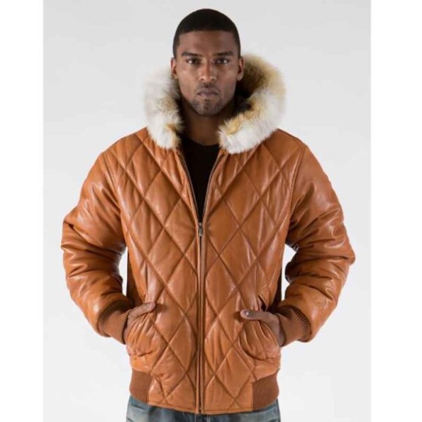 Pelle Pelle Brown Quilted Fur Hood Jacket