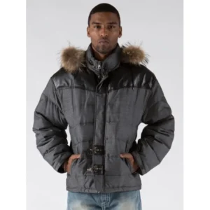 PELLE PELLE GREY FUR PUFFER JACKET view 1