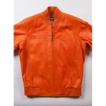 Bold Pelle Pelle Orange Bomber Leather Jacket